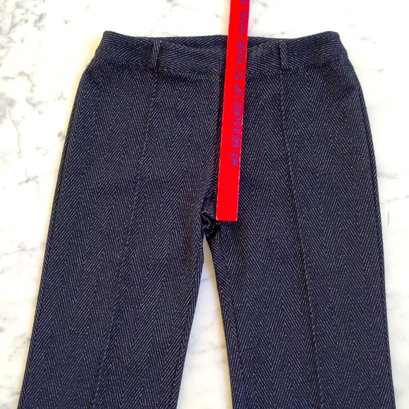 NWOT. Vintage Express Black and Silver Herringbone Pattern Pants with sparkling. - Picture 3 of 8